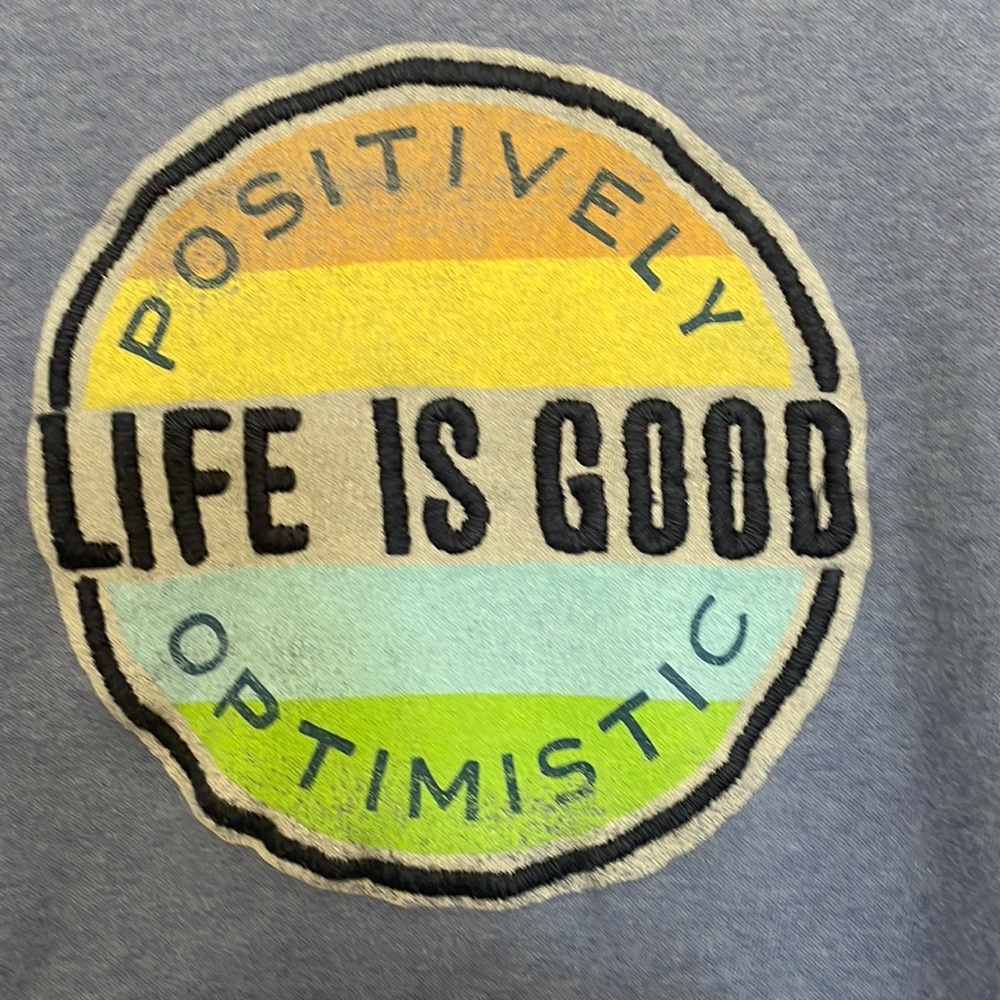 Denim blue colour Life is Good crew sweatshirt. Size XL. Smoke free house